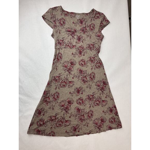 Toad & Co. Rosemarie Floral Organic Cotton Comfort Neutral Boho Hiking Dress XS - Picture 1 of 6